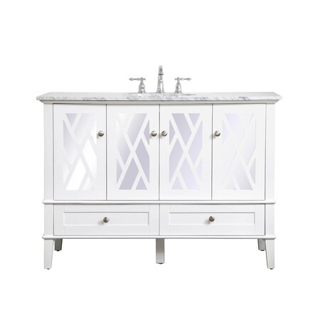 Elegant Decor 48 Inch Single Bathroom Vanity Set In White VF30248WH